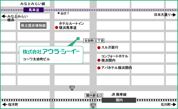 アウラ・シーイー神奈川本店所在地 地図